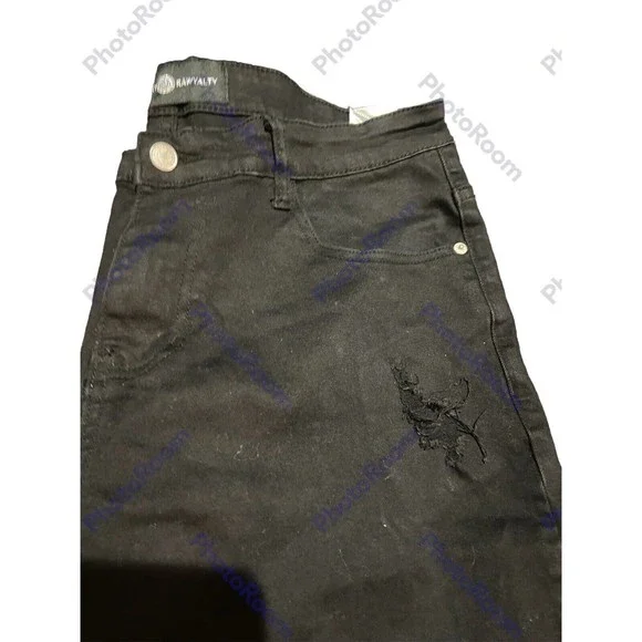 Rawyalty Mens Black Straight Leg Jeans Size 36 - Picture 3 of 7